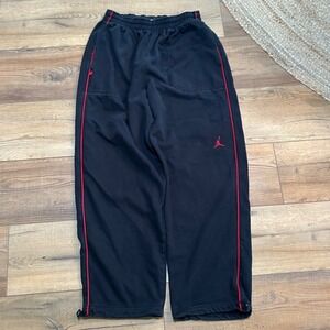 Vintage Y2K Jordan Mens XXL Black Red Trim Sweatpants Athletic Joggers Pants VTG